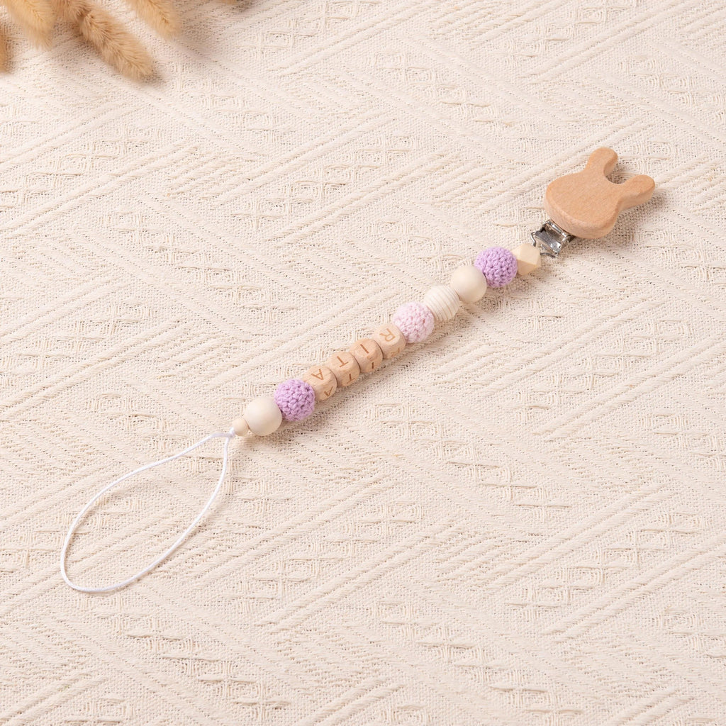 Personalized Crochet Pacifier Clip for Baby, Custom Binky Clip with Name, Soother Clip for Boy and Girl, Newborn Gifts, Baby Shower Gifts