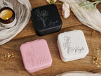 Personalized travel jewelry box, small square earring organizer, bridesmaid gifts box for sister, friend