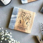 Pair of Personalised Marble & Wood Coasters and Gift Box | Personalized Wedding, Engagement, New Home or 5th Anniversary Gift