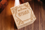 Custom Engraved Wooden Block, Anniversary Mementos, Family Story Ornament, Valentines Day Gift, Gift For New Family