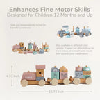 Personalized Montessori Wooden Train: Eco-Friendly Baby Keepsake