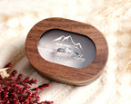 Custom Wooden Wedding Ceremony Ring Box, Clear Acrylic Cover, Personalized Engraved Engagement Proposal Holder, Bridal Gift For Her