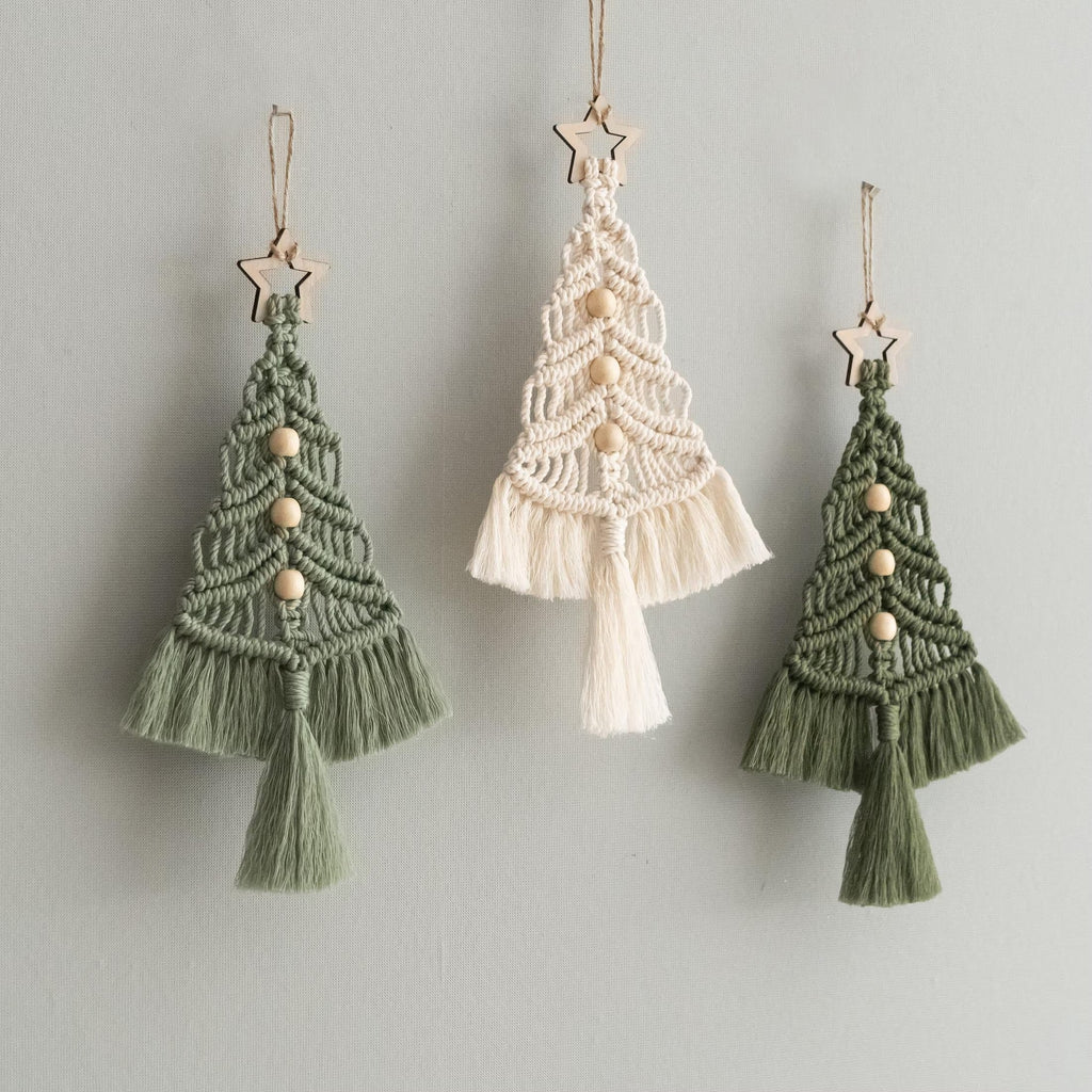 Christmas Tree Macrame, Mantel Decor, Xmas Decoration, Handmade Gift, Macrame Wall Hanging, Holiday Tree, Christmas Farmhouse X19