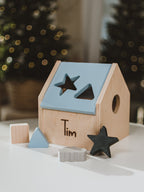 Personalized Wooden Shape Sorter Developmental Toy For Baby Shower Cute Gift Newborn Puzzle Box For Toddler Custom 1st Birthday Present
