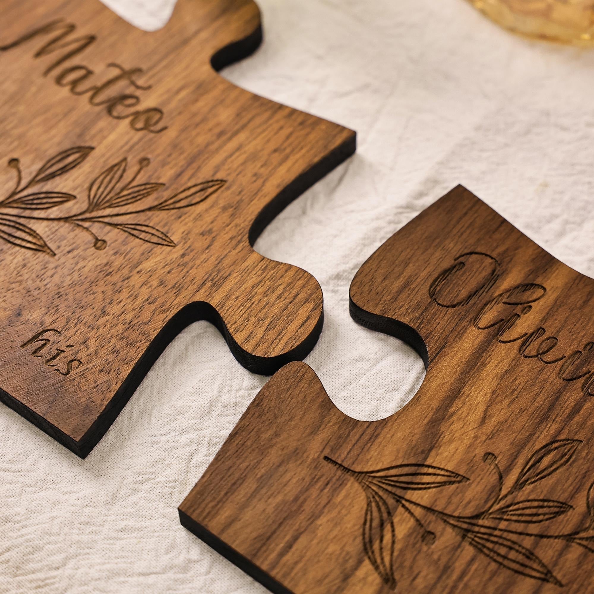 Custom Couples Coaster Set, Leaf Design, Personalised Couples Coaster, Set of 2, His Her Coasters, Anniversary Wedding Gift, Mr Mrs Gift