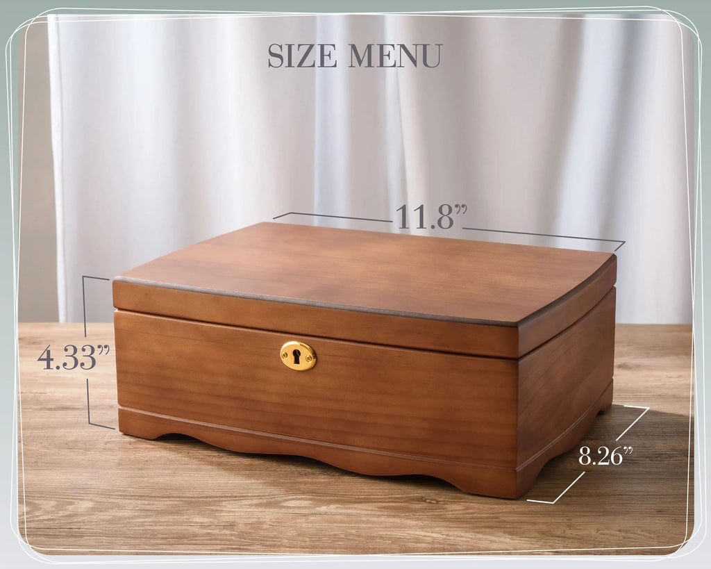 Custom Engraved Wooden Jewelry Box,Personalized Jewelry Organizer,Wedding Gifts for Her,Christmas Gift for Mom, Personalized Gift for Mom