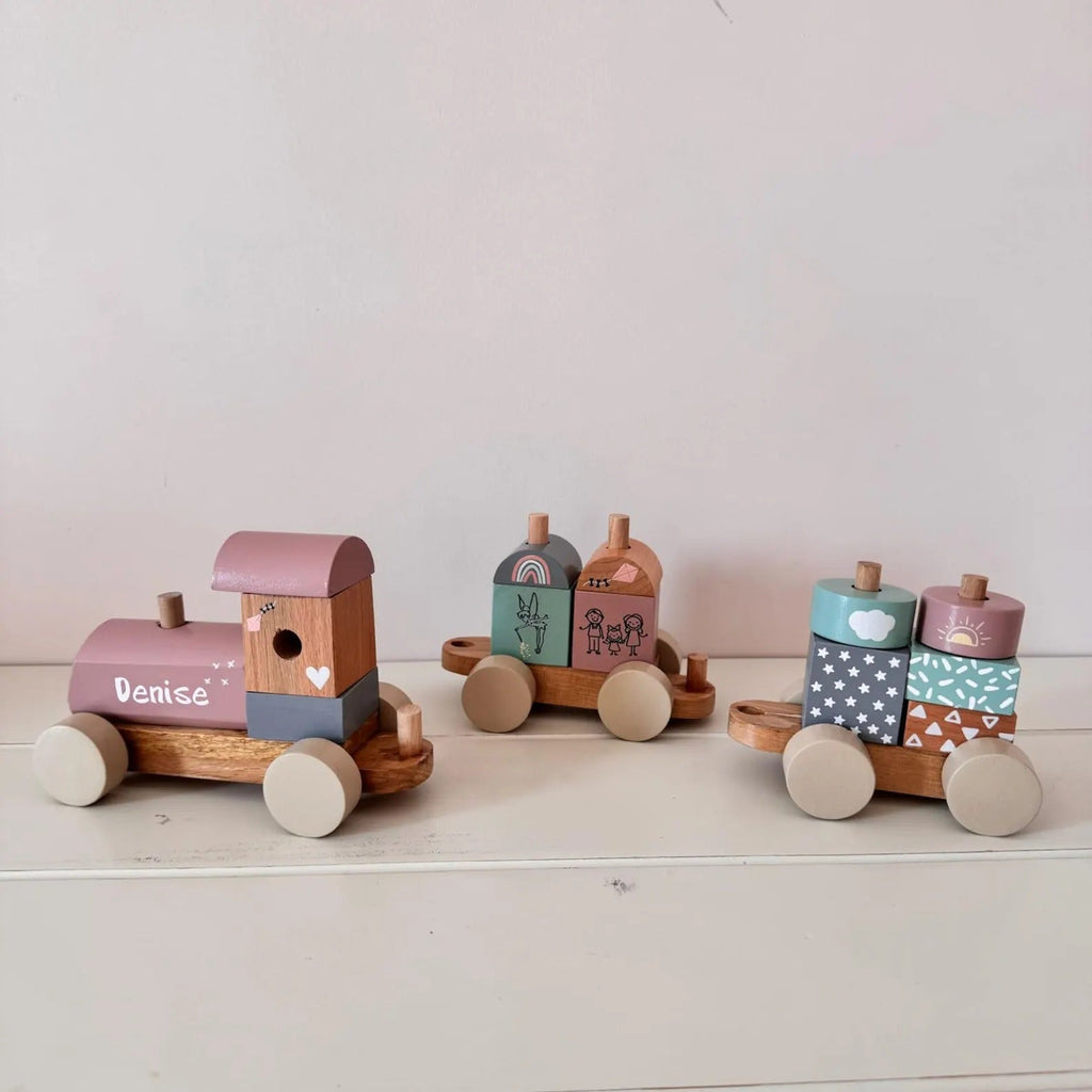 Personalized Wooden Train - Custom Baby Name Keepsake - Montessori Toy - Baby Shower Gift - Nursery Décor for Boys & Girls