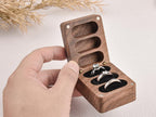 Custom Wooden Ring Box for Wedding Ceremony,Personalized Engraved Engagement Ring Box, 3 Ring Bearer Box,Anniversary,Proposal Ring Holder