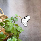 Whimsical Peeing Ghost Plant Stake. Handmade Stained Glass Halloween Decor for Indoor Plants, Gardens or Spooky Fall Gifts.