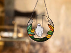 Gothic Suncatcher Ghost Funny Halloween Stain Glass ORIGINAL Horror Picture Home Decor Spooky Window Wall Hanging Fall Cling Witch gift