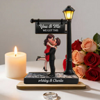 Timeless Love Under The Light - Personalized 2-Layered Wooden Plaque - Heartfelt Anniversary Gift, Wedding Gift For Couple, For Him, For Her