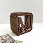 Piggy Bank for Kids, Cash Box for Child, Baby Birthday Gift, Wood Money Banks, Custom Money Box for Toddler, Gift for Kids, Name Piggy Bank