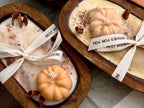 Wooden dough bowl Thanksgiving Candles