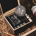 Personalized Whiskey Glasses in Wooden Box, Groomsmen Gifts, Best Man Gift, Father of The Groom Gift, Father of The Bride Gift, Husband Gift
