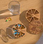 Wooden Pill Box 7-Day With Medication Log, Pill Organizer, Weekly Pill Case, Mini Trinket Box Gift For Grandma Or Grandpa