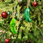 Glass Christmas Pickle Ornament. Fun Christmas Gift for Tree Decor. Unique Holiday Tradition Keepsake. Handmade Glass Pickle for Xmas Tree