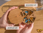 Wooden Daily Pill Box 7-Day, Pill Organizer, Weekly Pill Case,  Engraved Pill Container Storage