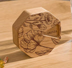 Wooden Pill Box 7-Day With Medication Log, Pill Organizer, Weekly Pill Case, Mini Trinket Box Gift For Grandma Or Grandpa