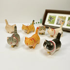 Handmade Wooden Cat Ornament,Engraved name - Memorial Gifts,Wood Cat Figurine,Desktop cat decor,Unique Cat Lover Gift,Gift for friend