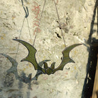 Stained Glass Bat Suncatcher for Halloween Decor. Perfect Gothic Window Ornament for Spooky Season and Unique Halloween Home Accents