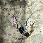 Stained Glass Bat Suncatcher. Gothic Halloween Decor with Wings. Unique Spooky Window Decoration. Perfect Halloween Bat Gift for Friends