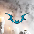 Stained Glass Bat Suncatcher for Halloween Decor. Perfect Gothic Window Ornament for Spooky Season and Unique Halloween Home Accents
