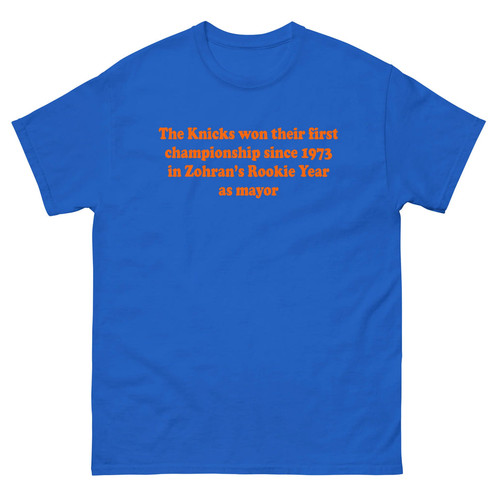 The Knicks Won Their First Championship Since 1973 In Zohran's rookie year.