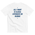 ALL I WANT IS ILLEGAL, EXPENSIVE OR BLONDE